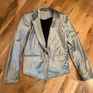 Free People Sage Green Velvet Blazer